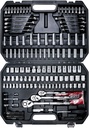 AMM Mechanics Tool Set, 1/4 in, 3/8 in and 1/2 in Drive socket set, 202 Piece
