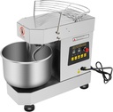 Commercial Food Mixer 2.6 Gal, 750W 110V 60Hz Dual Rotating Dough Kneading Machine 360° Mixing Angle Stainless Stee Baking Equipment for Mixing Salads Stirring Jams Whipping Protein