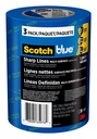 ScotchBlue Sharp Lines Gleznotāja lenta, 1.88 collas x 60 Yards, 3 Rolls, zila, krāsu lenta Aizsargā virsmas un noņem Viegli, Edge-Lock Glezniecība Lenta Iekštelpu un Āra lietošanai