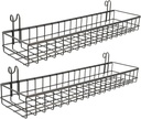 LIFKOME 2pcs Iron Hanging Basket for Sundries Storage Wall-mounted Mesh Organizer for Home Kitchen and Bathroom Black Versatile Decorative for Clutter Management