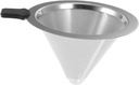 ABOOFAN Stainless Steel Coffee Filter Funnel Reusable Fine Mesh Strainer for Home Brewing Tea Making Tool Dishwasher Safe Easy to Clean and Kitchen Gadget
