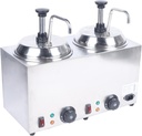 1600W Commercial Grade Stainless Steel Cheese Dispenser with 2 Pump,Electric Cheese Dispenser Warmer Pump Dispenser Condiment Melter for Hot Fudge
