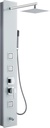 MENATT White Tempered Glass Shower Panel Tower System, 304 Stainless Steel Shower Panel with 8-inch Rainfall Shower Head, Wall Mounted Shower Column with 14.5 inch Shower Arm