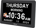 Soobest Digital Dementia Alarm Clock for Seniors Elderly, Electric Large Display Date Day of Week Time Calendar Clock 20 Reminders 3 Ringtones for Memory Loss Alzheimers, Auto DST/Dimmer, 1024*600P HD