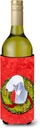 Caroline's Treasures SS4173LITERK Bedlington Terrier Cristmas Wreath Wine Bottle Hugger Bottle Cooler Sleeve Hugger Machine Washable Collapsible Insulator Beverage Insulated Holder