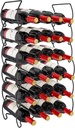 Sorbus 6-Tier Stackable Wine Rack - Classic Style Wine Racks for Bottles - Perfect for Bar, Wine Cellar, Basement, Cabinet, Pantry, etc - Hold 24 Bottles, Metal (Black)