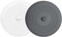 Tub Stopper 2PCS,Bathtub Drain Stopper,6 inches Bathtub Tub Drain Cover Stopper,Silicone Drain Plug Plug,Kitchen Bathroom Hair Water Shower Stopper,Large Bathroom Laundry Accessories (Grey/White)