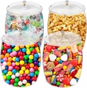 4 Piece Candy Jars with Lids, 90oz Plastic Candy Jars Bulk Acrylic Cookie Jars Airtight Buffet Containers, Wide Mouth Stury Candy Jar for Candy Buffet Office Desk Home Table