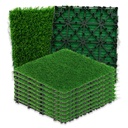 10 Pcs Interlocking Artificial Grass Tiles, 12" x 12" Fake Grass Deck Turf Tiles with Upgrade Interlocking System Self-draining for Pet Indoor/Outdoor, Backyard, Patio