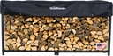 Woodhaven 8-Foot Firewood Rack – American Brand – 1/2 Cord Raised Lumber Storage Rack – Keeps Wood Dry & Ready – Heavy-Duty Steel, Lifetime Structural Warranty (With Cover)
