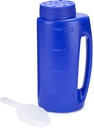 Katai – 2L (70 oz) Hand Held Spreader – Adjustable Hole Size for Seeds, Fertilizer, Salt & Ice Melt – Heavy-Duty Garden Spreader with Scoop – Blue