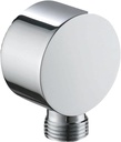 Shower Elbow Bathroom Round Drop Ell Shower Hose Connector 1/2" NPT Female Shower Hose Adapter Wall Supply Elbow Bathtub Water Outlet Spout Wall Union Hand Held Shower Attachment,Chrome