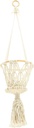 Hand-knitted Cotton Rope Wall Hanging Basket for Fruits and Vegetables Decorative Woven Storage for Kitchen Living Room and Garden Decor