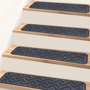 15 Pack 8 "X 30" Non Slip Stair Treads for Wooden Steps, Carpet Stair Treads Made of Polyester and Reusable Adhesive, Stair Runner Rugs for Kids, Elders and Pets (Gray)