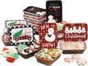 GIA'SKITCHEN Disposable Aluminum Pans with Lids, 24 Piece, Set of 12 - Heavy Duty Foil Pans with Lids Perfect for Leftovers, Holiday Treats, Gift Giving - Assorted Snowman Rectangular
