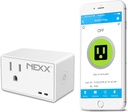 Nexx NXPG-100W WiFi Smart Plug with Geofencing Technology; Control, Schedule and Monitor Appliances, TVs, Lamps, and More Using Smartphone, Siri, Amazon Alexa, Google Assistant. No Hub Required, White