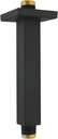 Aquaiaw Square Shower Arm and Anti-Scratch O-Ring Flange, 6 inch, Solid Brass, Both Soldered 1/2 NPT Tapered Threads, Straight Shower Head Arm, Ceiling Mount Shower Extension Arm (Matte Black)