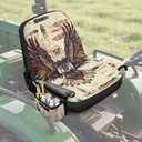 Tupalatus Aztec Tractor Seat Cover Vehicle Decor Eagle Universal Tractor Seat Cover Fast & Easy to Install and Remove with Storage Bags Fit for Most Lawn Mower Seats