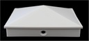 White Plastic Pyramid True 8" x 8" (200mm x 200mm) Fence Post Cap with Pre-Drilled Holes (2)