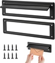 Door Mail Slot 13" Solid Brass Mail Slot for Front Door with Solid Brass Internal Frame, Scratch Resistant Matte Black