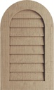 Ekena Millwork GVURRT18X42DRCPR Timberthane Rough Cedar Round Top Faux Wood Non-Functional, Primed Tan Urethane Gable Vents, 18"W x 42"H, Primed