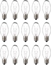Wax Warmer Bulbs - 15W C7 Replacement Bulbs for Scentsy Wax Melt Warmer, Himalayan Salt Lamps, Plug-in Diffusers - Warm White, Dimmable, 15 Packs