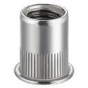 Rivet Nut 3/8"-16UNC 50Pcs Stainless Steel 304 Finish Flat Head Rivnut Threaded Insert Nut Knurled Body