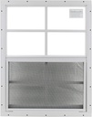 Shed Windows and More 24" X 27" Window Aluminum Frame White Flush Safety/TEMPERD Glass Storage Sheds Playhouse Tree House