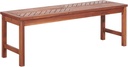 Walker Edison 3 Person Outdoor Patio Chevron Wood Dining Bench All Weather Backyard Conversation Garden Poolside Balcony, 53 Inch, Brown