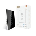 MOES 2.4GHz WiFi Wall Touch Smart Switch Neutral Wire Required, 3 Way Multi-Control, Glass Panel Light Switch Work with Smart Life/Tuya App, RF433 Remote Control, Alexa and Google Home Black 3 Gang