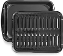 Broiler Pan for Oven Nonstick Porcelain Coated - 16.75” x 12.75” Whirlpool 4396923 Replacement Broiling Pan for Oven With Rack for High-Temperatures - Oven Broiler Pan Heats Evenly and Drains Fat
