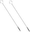 2 Pcs Milk Foamer Hose Brush, Long Thin Nylon Tube Cleaning Brushes Ideal for Espresso & Coffee Machine Attachments, Stainless Steel Straw Cleaning Brushes 12-1/2 Inch Long and Flexible Handle