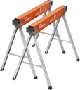 BORA Workhorse Saw horses 2 pack Folding Heavy Duty Legs, Metal Saw horse with 2x4 Bracket Built in Bottle Opener Professional Saw Horse for Woodworking Carpenters Contractors PM-3350T