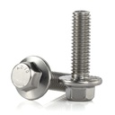 MewuDecor M6-1.0 x 20mm Flanged Hex Head Bolts Flange Hexagon Screws, Stainless Steel 18-8 (304), Plain Finish, 25 PCS
