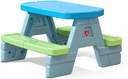 Step2 Sun & Shadel Kids Picnic Table with Removeable Umbrella, Indoor/Outdoor Toys, Fits 4 Children, Made of Durable Plastic, For Toddlers 1.5-4 Years Old