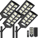 Solar Lights Outdoor, 6000K LED Solar Lights Outdoor Waterproof, Solar Flood Lights Outdoor with Motion Sensor and Remote Control, Solar Street Light Dusk to Dawn 4-Pack