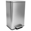 SIMPLI-MAGIC 50 Liter / 13.2 Gallon Soft-Close, Smudge Resistant Trash Can with Foot Pedal and Built in Filter- Stainless Steel, Sleek Finish