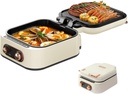 AORAN 7-in-1 Electric Griddle with Non-Stick Coating, Smokeless Grill for Frying, Baking, Boiling, Hot Pot, Steaming, Dual Zone Temperature Control, Foldable for Storage