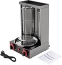 Gas Doner Kebab Machine, Vertical Rotisserie Grill Machine with 2 Burners for Commercial Home Kitchen, Countertop Rotisserie Oven