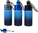 3-Pack Portable Aluminum Alloy Spice Container with Spoon- Airtight Seal for Travel & Home - Blue-black gradient