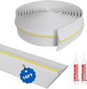 DGSL Universal Garage Threshold Seal Strip with Sealants/Adhesive, 16FT Waterproof Garage Door Bottom Rubber, DIY Garage Door Weather Stripping Replacement, White