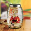 Circleware Barrel Shaped Glass Beverage Dispenser with Lid, Sun Tea Jar with Spigot Kitchen, Entertainment Glassware Drink Water Pitcher for Juice, Wine, Kombucha and Cold Drinks, Huge 3.14 Gallon