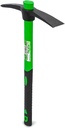 WilFiks Pick Mattock, 15" Heavy Duty Pick Axe Hand Tool with Forged Heat Treated Carbon Steel, Adze Hoe for Weeding, Prying and Digging Anti-Slip Grip, Fiberglass Ergonomic Shock Reduction Handle