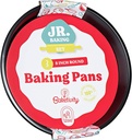 Baketivity Metallic Professional Non-Stick 3-Piece Round Cake Pan Bakeware Set, Fit in Pot Pressure Cooker Baking Pan, Air Fryer, One-piece Molding Cheesecake Pan, Heavy Duty Pizza Pan, Black, 8 inch