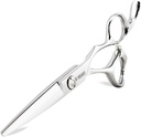 5.5" Barber Hair scissors Professional Hair Cutting Shears 440C Hair Cutting Scissors Shears Haircut Scissors Silvery Convex Blades KINSARO for Hairdresser Barber or Home Use