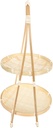 GLEAVI Bamboo Fruit Basket Kitchen Storage Basket Double Layer Woven for Fruits Snacks Kitchen Supplies