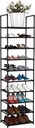 FIDUCIAL HOME 10 Tiers Shoe Rack 20-25 Pairs Sturdy Shoe Shelf