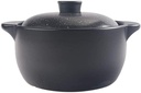 NERDOH Casserole Dish with Lid Ceramic Casserole Pot Black Ceramic Round Casserole, Large Slow Cooker with Dual Handles and Lids, Great for Cooking, Basting Cooking Pot (Size : 2L)