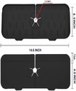 14.6 inch Kitchen Sink Splash Guard, Silicone Faucet Handle Drip Catcher Tray for Kitchen, Dish Soap Dispenser and Sponge Holder Mat Behind Faucet, Bathroom, Farmhouse,Black kitchen sink