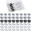 Bike Wheel Axle Nut and Bicycle Hub Safety Washer Kit, Flanged Nuts Parts Accessories for Mountain Bike Wheel Axle